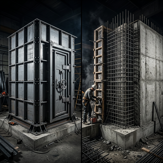 Çelik Konstrüksiyon vs. Betonarme: Panik Odası İçin Hangi Malzeme Daha Güvenli?